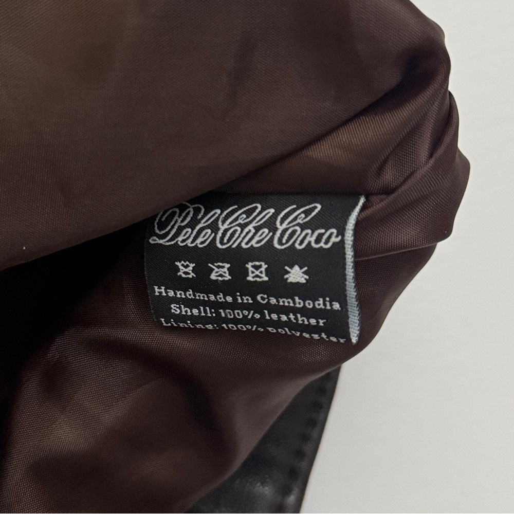 VTG Pele Che Coco Reworked Suede Moto Jacket XS Brown - Picture 6 of 8